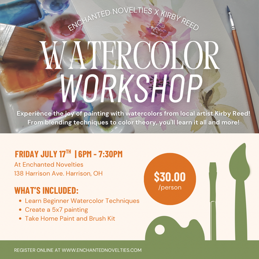 Beginner Watercolor Workshop with Local Artist Kirby Reed Fri July 17th