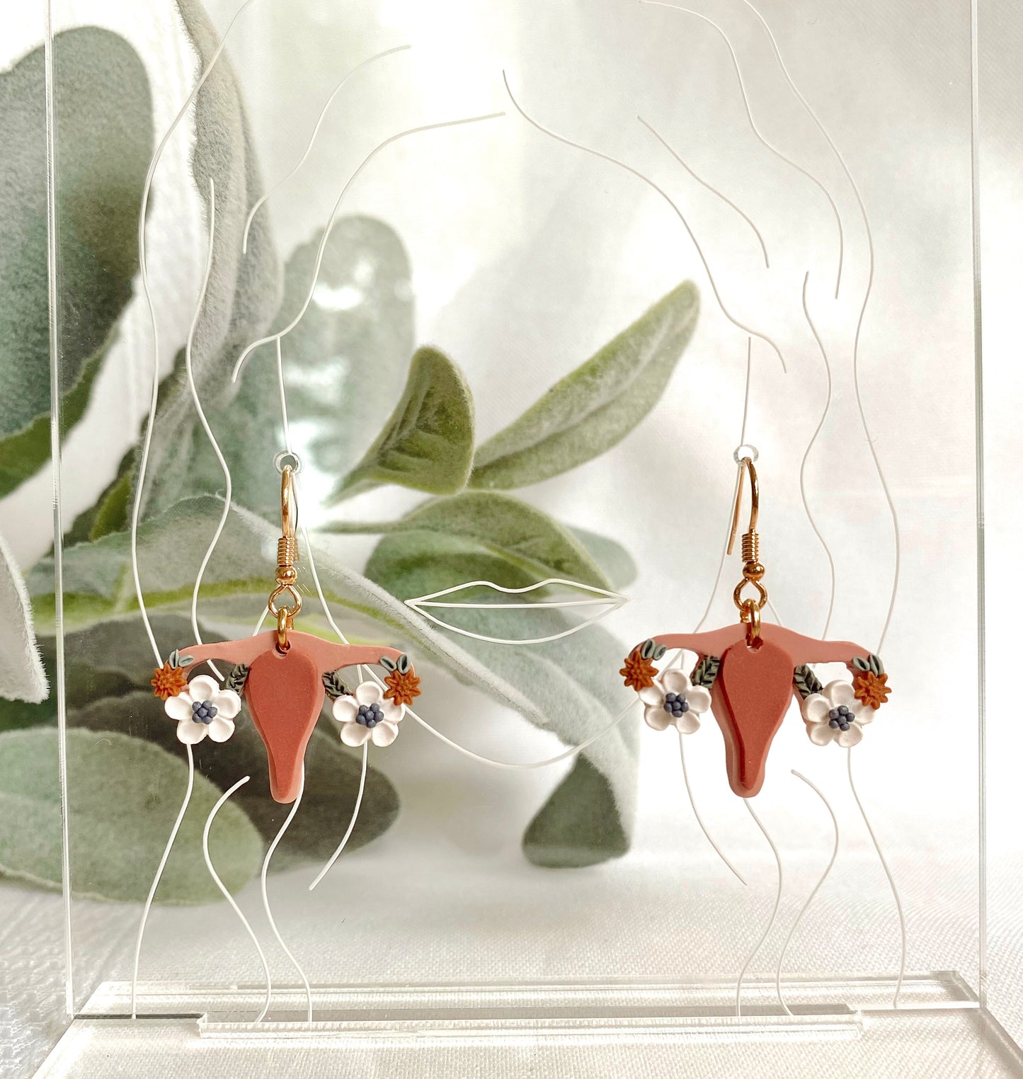 Floral Uterus Earrings