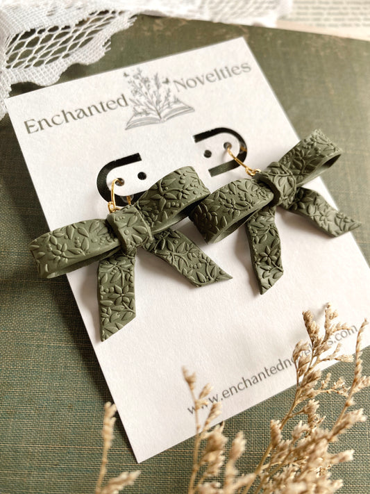 Green Floral Bows
