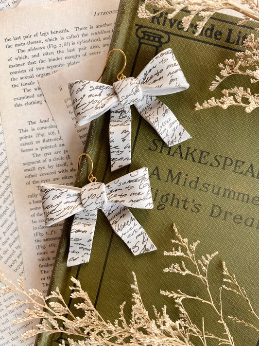 Literary Bow Earrings