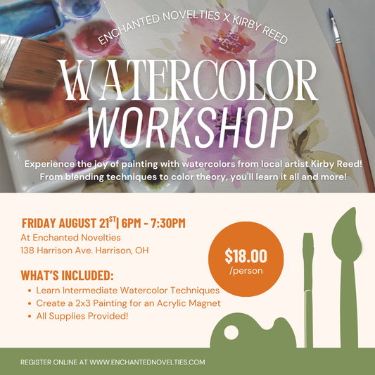 Intermediate Watercolor Workshop with Local Artist Kirby Reed Fri August 21st