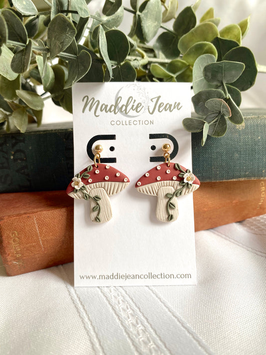 Floral Mushroom Earrings