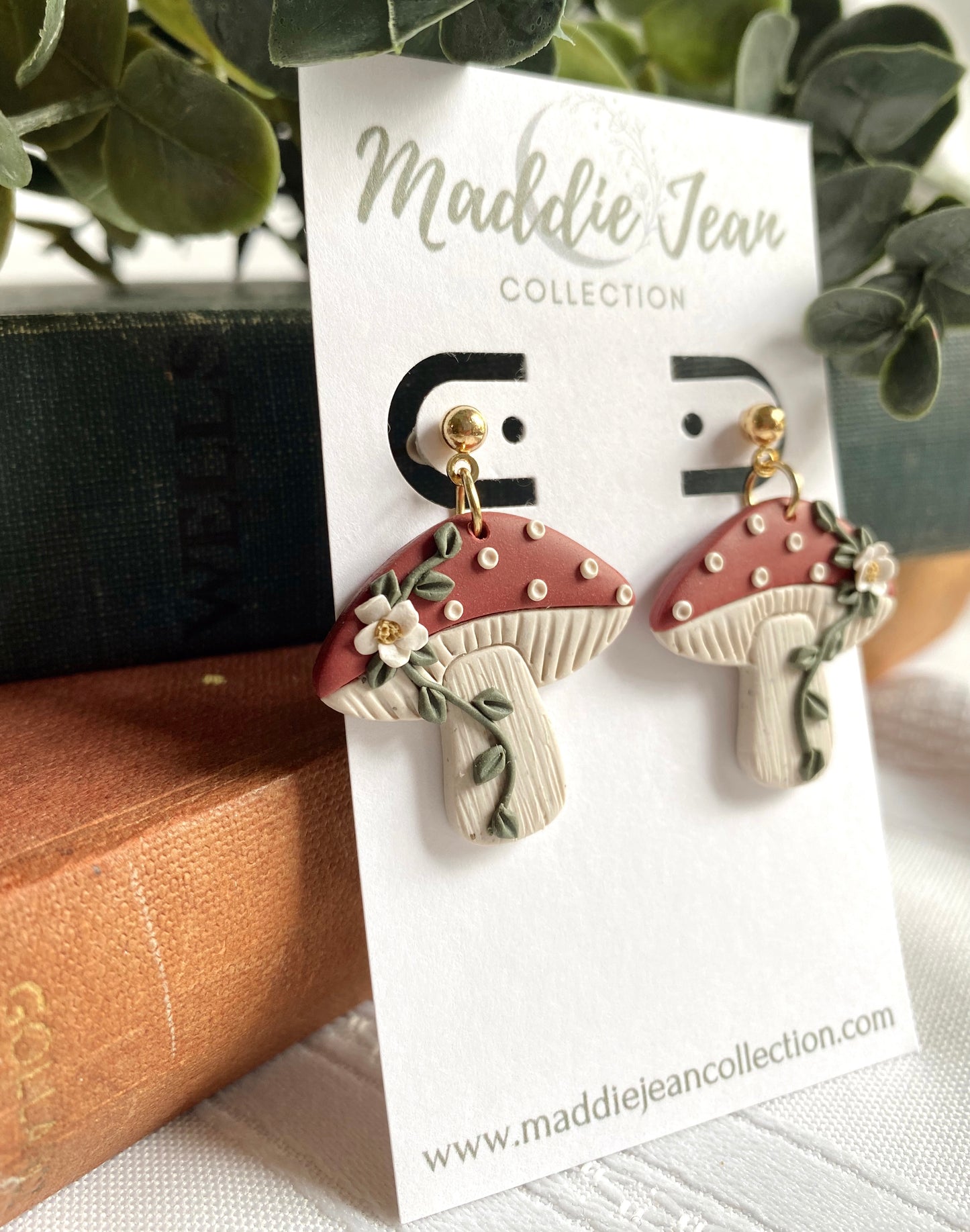 Floral Mushroom Earrings